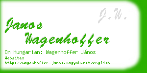 janos wagenhoffer business card